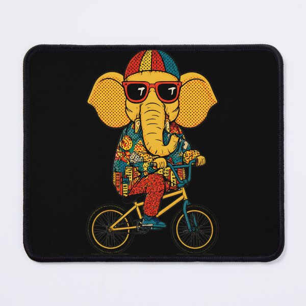 Item preview, Cool Elephant Riding Bicycle Street Cap City Pattern Pop Art designed and sold by PANNARUK THAILAND.