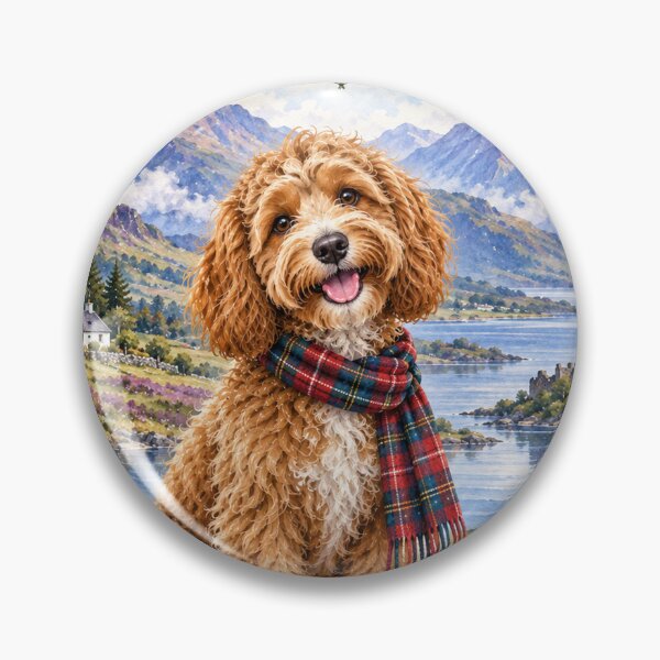 Item preview, Scotland Cockapoo Dog Poster Whimsical Watercolor  designed and sold by TravelMarvel.