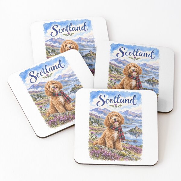 Item preview, Scotland Cockapoo Dog Poster Whimsical Watercolor  designed and sold by TravelMarvel.