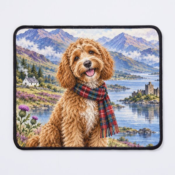 Item preview, Scotland Cockapoo Dog Poster Whimsical Watercolor  designed and sold by TravelMarvel.