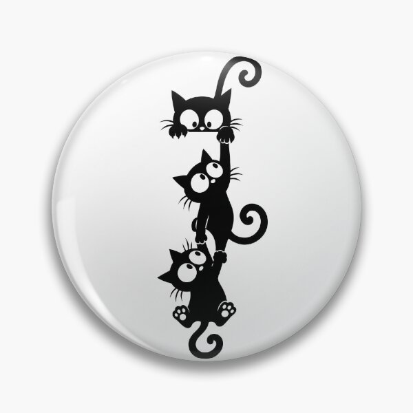 Item preview, Three Hanging Black Cats – Funny Cat Illustration designed and sold by ArtPer-design.