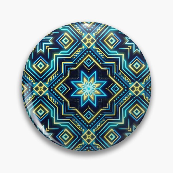 Item preview, Glowing Neon Geometric Ethnic Embroidery Seamless Pattern designed and sold by Holub Art Studio & design.