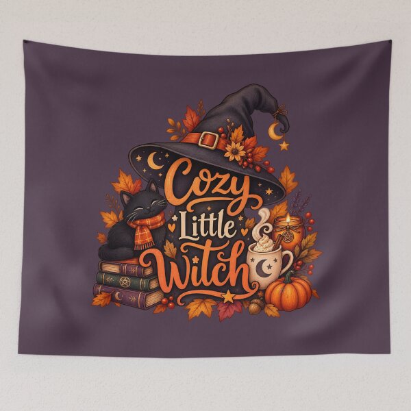 Item preview, Cozy Little Witch – Autumn Black Cat & Witchy Fall Magic designed and sold by blankTeeShirt.