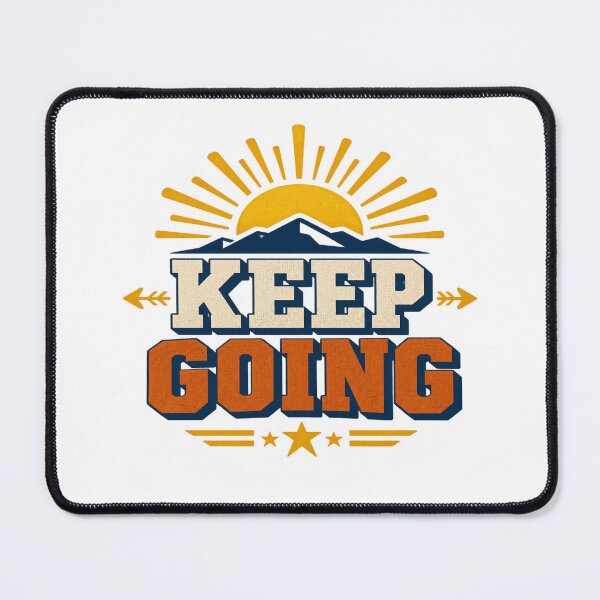 Item preview, Keep Going Vintage Mountain Motivation Typography T-Shirt designed and sold by Inky Atlas.