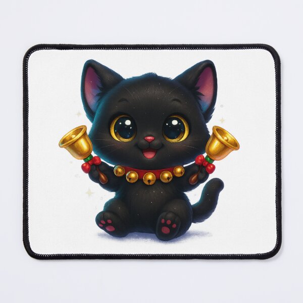 Item preview, Cute Christmas Cat with Jingle Bells designed and sold by PrintCreations9.
