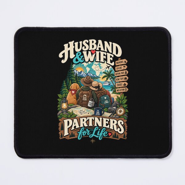 Item preview, Husband & Wife Partners For Life .. Adventure Travel Couple designed and sold by Ridaelb.