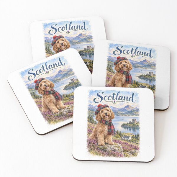 Item preview, Scotland Cockapoo Dog Poster Whimsical Watercolor  designed and sold by TravelMarvel.