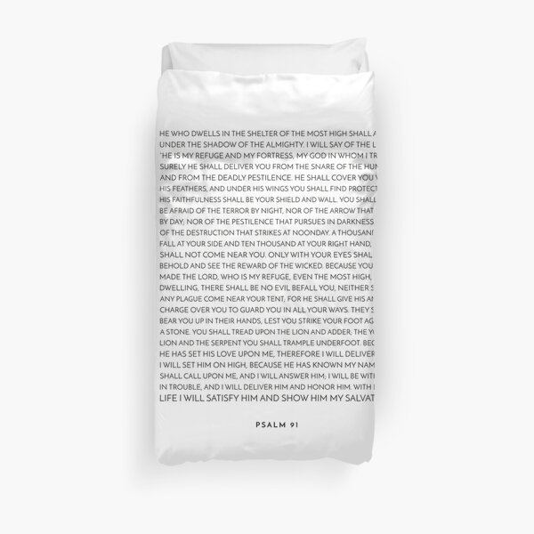 Psalm 91 - Bible Verse Duvet Cover
