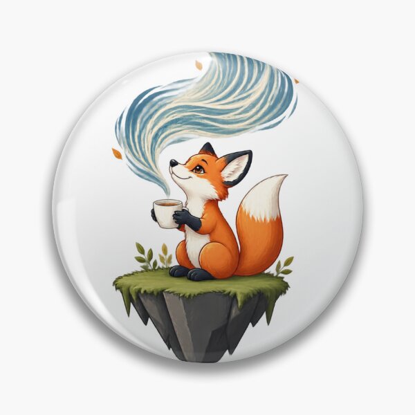 Item preview, Cute Fox Drinking Tea Illustration for Animal and Nature Lovers designed and sold by MayGuy.