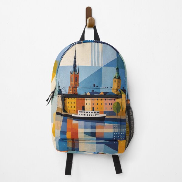 Item preview, A cubist painting of Stockholm, Sweden – A Beautiful city in Europe. designed and sold by GalleryKauffeld.