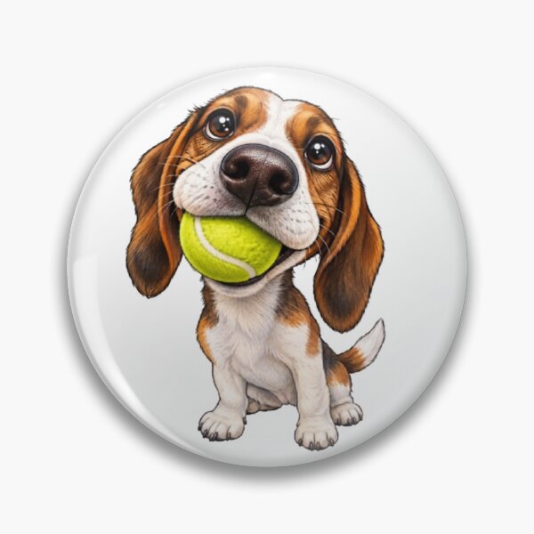 Item preview, Beagle Puppy Dog with Tennis Ball designed and sold by Snurly.