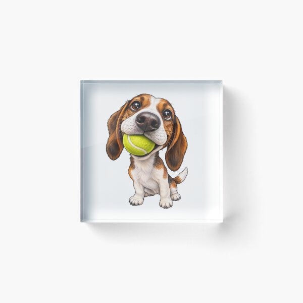 Item preview, Beagle Puppy Dog with Tennis Ball designed and sold by Snurly.