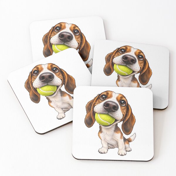 Item preview, Beagle Puppy Dog with Tennis Ball designed and sold by Snurly.