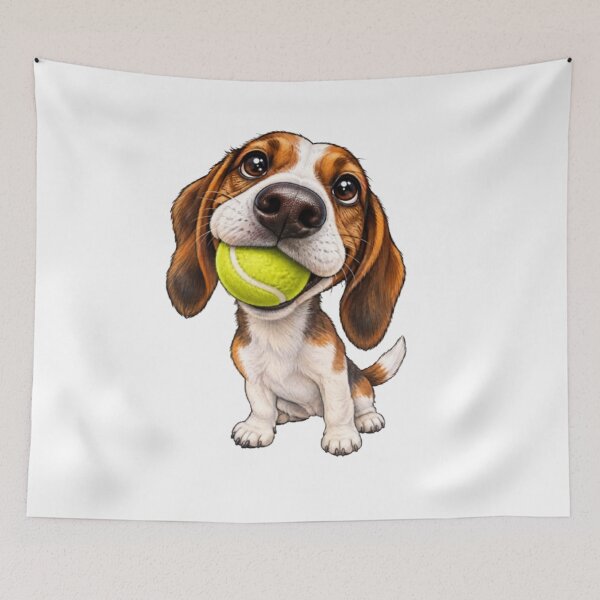 Item preview, Beagle Puppy Dog with Tennis Ball designed and sold by Snurly.
