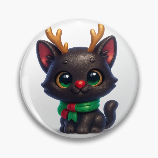 Item preview, Cute Christmas Cat with Reindeer Antlers and Red Nose designed and sold by PrintCreations9.