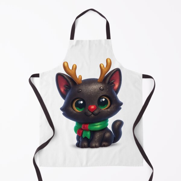 Item preview, Cute Christmas Cat with Reindeer Antlers and Red Nose designed and sold by PrintCreations9.