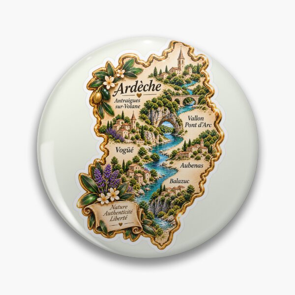 Item preview, Ardèche France Vintage Travel Sticker – Luxury Retro French Adventure Design designed and sold by AstraDrip Studio.