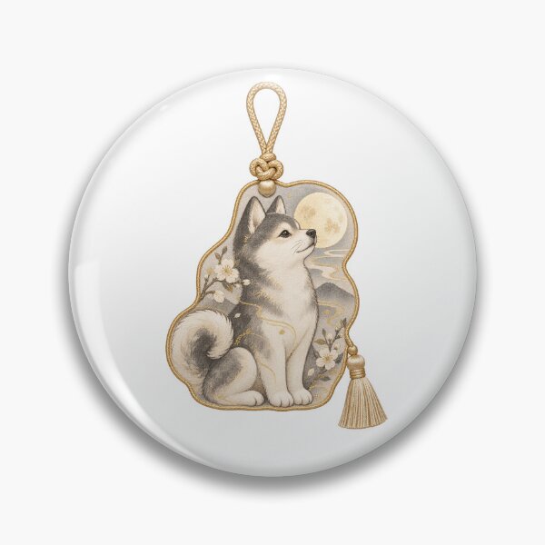 Item preview, Moonlit Dog Japanese Charm Motif Sticker designed and sold by LuminaKage.