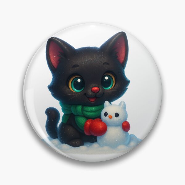 Item preview, Cute Cat Building a Snow Cat in Winter designed and sold by PrintCreations9.