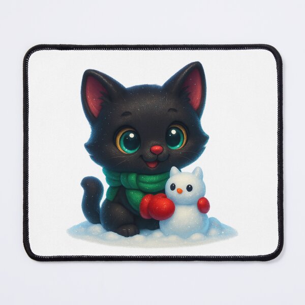 Item preview, Cute Cat Building a Snow Cat in Winter designed and sold by PrintCreations9.