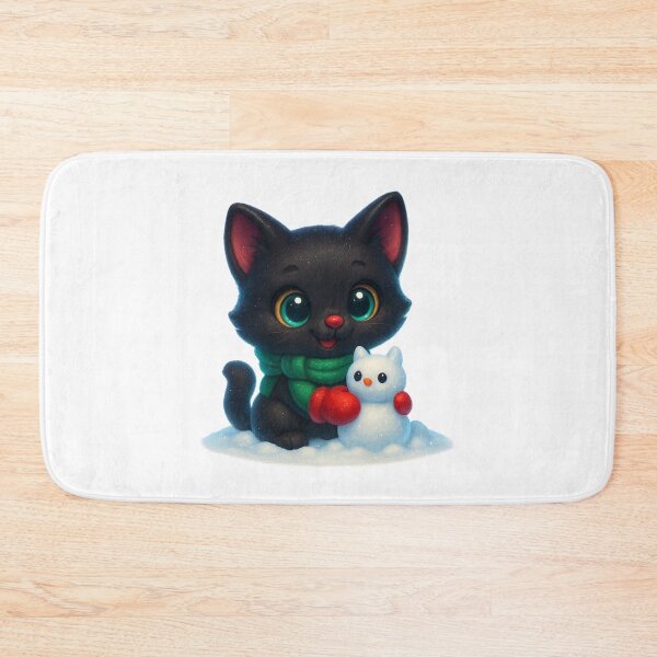 Item preview, Cute Cat Building a Snow Cat in Winter designed and sold by PrintCreations9.
