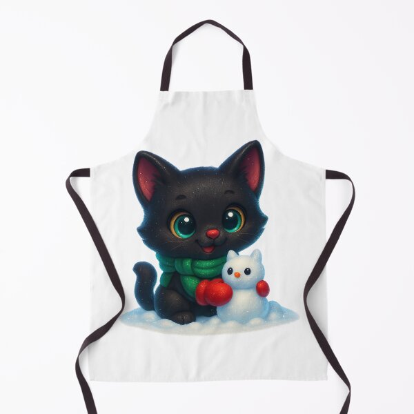 Item preview, Cute Cat Building a Snow Cat in Winter designed and sold by PrintCreations9.