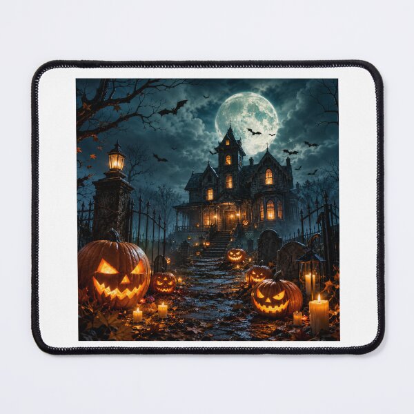 Item preview, Haunted House Pumpkin Path Halloween designed and sold by ThilankaDesign.