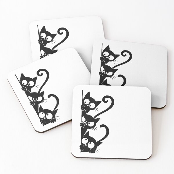 Item preview, Three Peeking Black Cats – Funny Cat Illustration designed and sold by ArtPer-design.