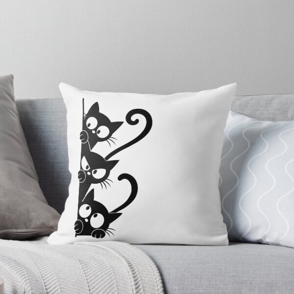 Item preview, Three Peeking Black Cats – Funny Cat Illustration designed and sold by ArtPer-design.
