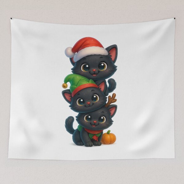 Item preview, Cute Christmas Kittens with Santa Elf and Reindeer Hats designed and sold by PrintCreations9.