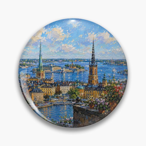 Item preview, Stockholm, Sweden – a painting of a summer day in this beautiful Scandinavian city. designed and sold by GalleryKauffeld.