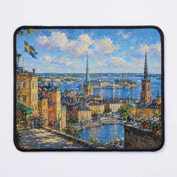 Item preview, Stockholm, Sweden – a painting of a summer day in this beautiful Scandinavian city. designed and sold by GalleryKauffeld.