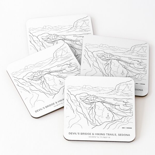 Item preview, Sedona Arizona Red Rocks Line Art Wilderness Coordinates Print Set designed and sold by OzzFrequency.