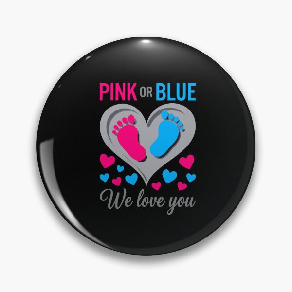 Item preview, Cute Gender Reveal Baby Footprints Pink or Blue We Love You Announcement – Retro Baby Shower & Expecting Parents Gift designed and sold by Designart68.