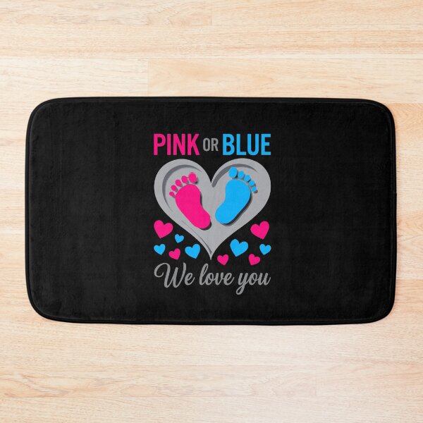 Item preview, Cute Gender Reveal Baby Footprints Pink or Blue We Love You Announcement – Retro Baby Shower & Expecting Parents Gift designed and sold by Designart68.