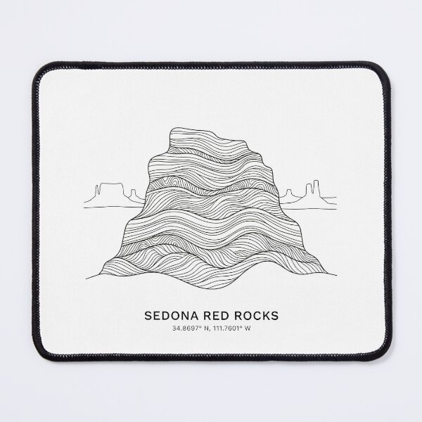 Item preview, Sedona Arizona Red Rocks Line Art Wilderness Coordinates Print Set designed and sold by OzzFrequency.