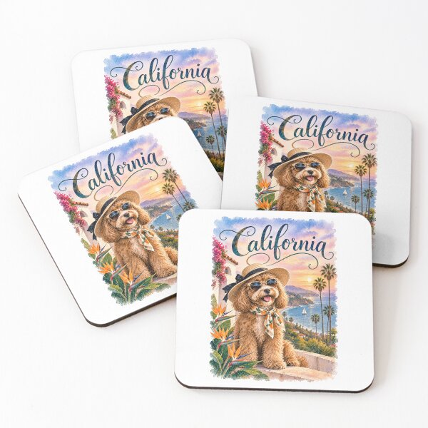 Item preview, California Cockapoo Dog Poster Whimsical Watercolor designed and sold by TravelMarvel.