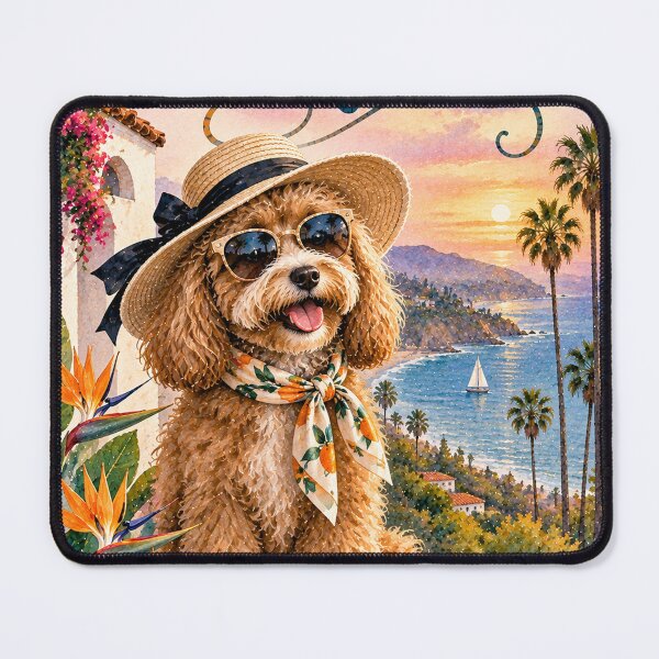Item preview, California Cockapoo Dog Poster Whimsical Watercolor  designed and sold by TravelMarvel.