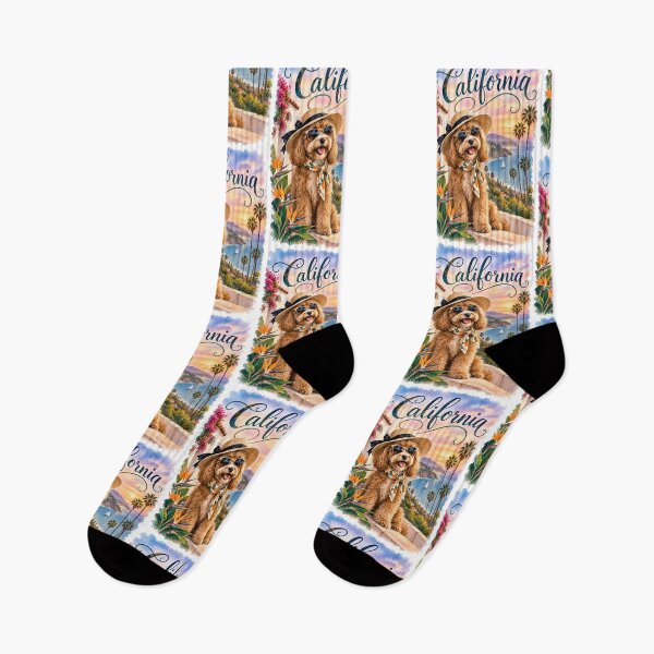 Item preview, California Cockapoo Dog Poster Whimsical Watercolor  designed and sold by TravelMarvel.