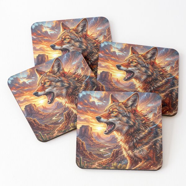 Item preview, Desert Coyote - Fantasy Wildlife Art designed and sold by Lucid Dream Pixel.