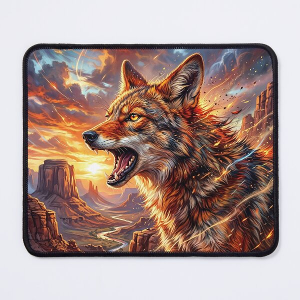 Item preview, Desert Coyote - Fantasy Wildlife Art designed and sold by Lucid Dream Pixel.