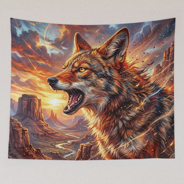 Item preview, Desert Coyote - Fantasy Wildlife Art designed and sold by Lucid Dream Pixel.