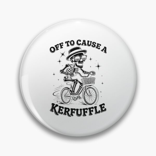 Item preview, Off To Cause A Kerfuffle Funny Skeleton Riding Bicycle Halloween designed and sold by elkotbey.