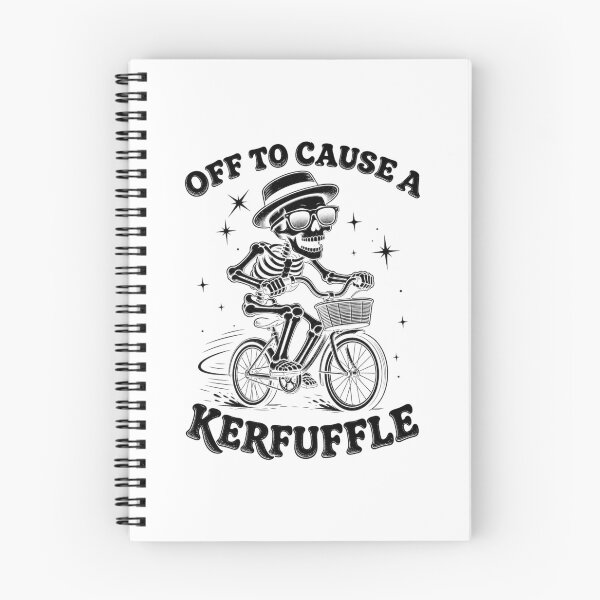 Item preview, Off To Cause A Kerfuffle Funny Skeleton Riding Bicycle Halloween designed and sold by elkotbey.