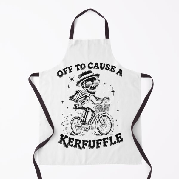 Item preview, Off To Cause A Kerfuffle Funny Skeleton Riding Bicycle Halloween designed and sold by elkotbey.