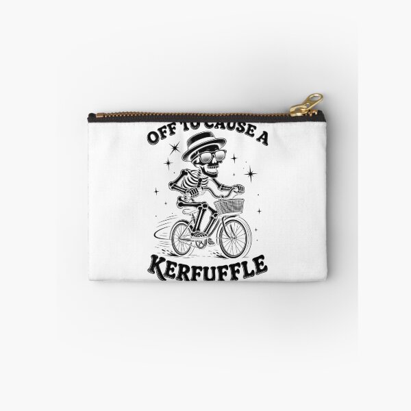 Item preview, Off To Cause A Kerfuffle Funny Skeleton Riding Bicycle Halloween designed and sold by elkotbey.