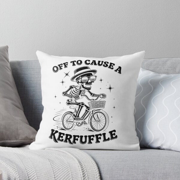 Item preview, Off To Cause A Kerfuffle Funny Skeleton Riding Bicycle Halloween designed and sold by elkotbey.
