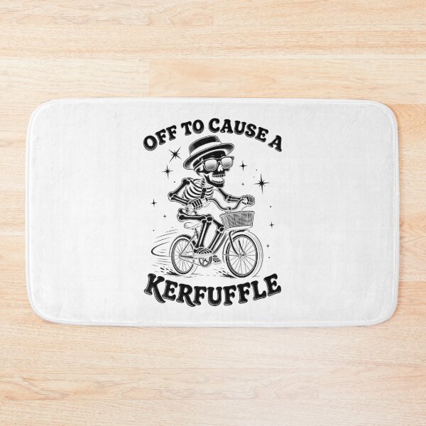 Item preview, Off To Cause A Kerfuffle Funny Skeleton Riding Bicycle Halloween designed and sold by elkotbey.