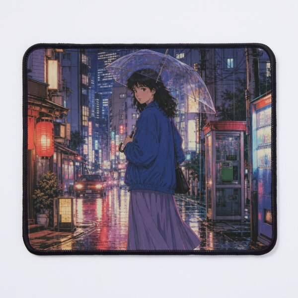 Item preview, Rainy Night Tokyo Street Anime Girl designed and sold by vekotpu.