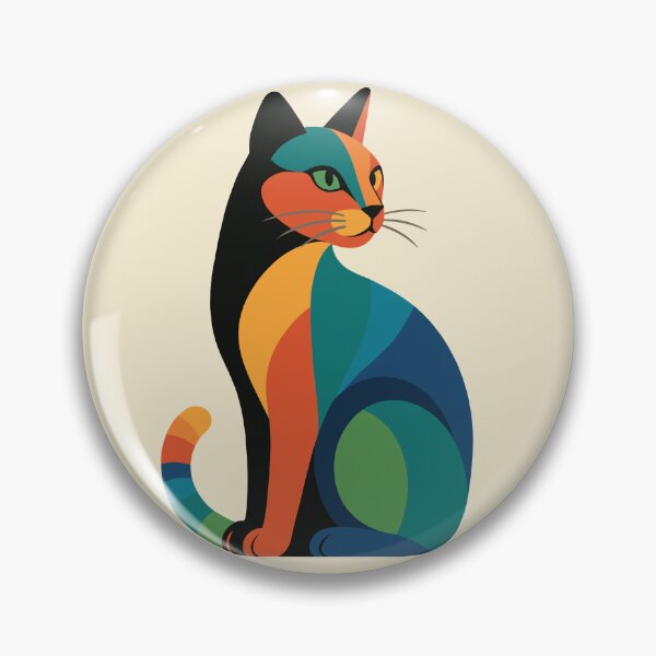 Item preview, Colorful Geometric Cat | Modern Abstract Feline Art designed and sold by ZanyPaintbrush.